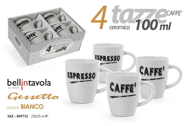 Tazzina da caffè 23625/4/W, 100 ml, confezione da 4 pezzi