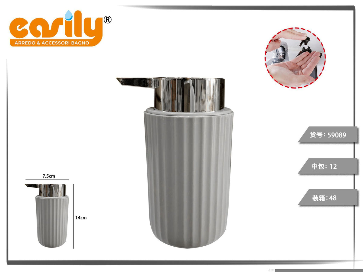 Dispenser sapone grigio scanalato