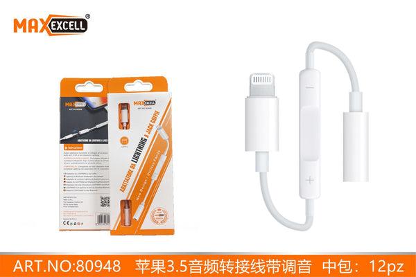 Adattatore da LIGHTNING a JACK per Cuffie da 3.5 Mm per Iphone 8