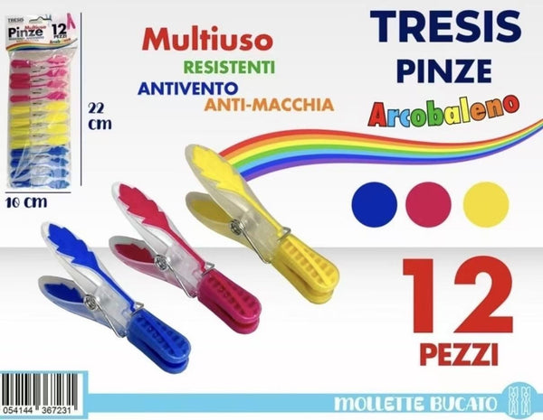 TRESIS MOLLETTE PLASTICA 12PZ