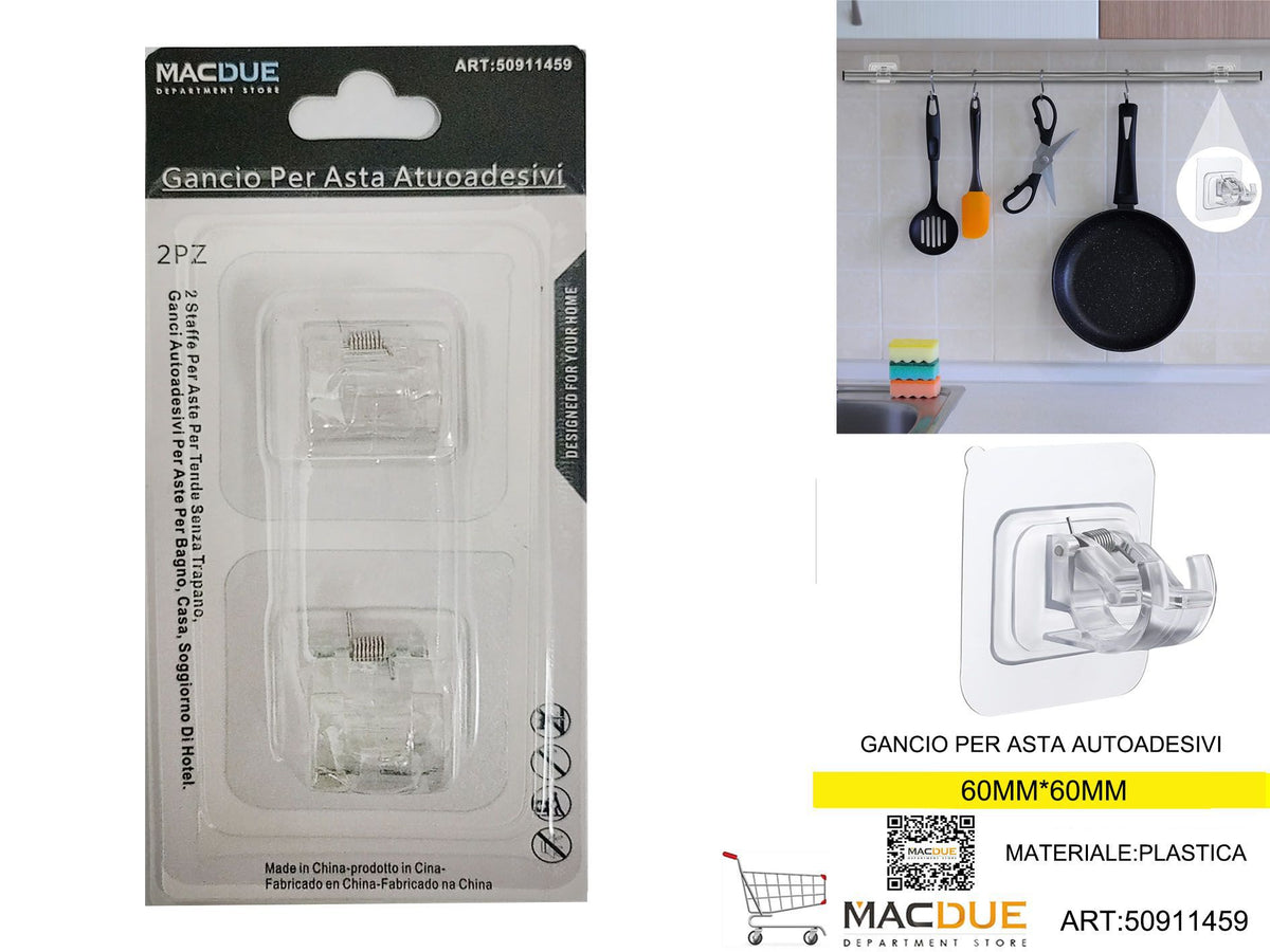 GANCIO PER ASTA AUTOADESIVI