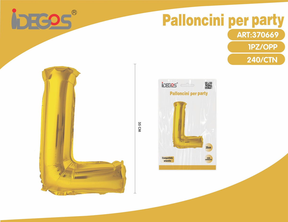 Palloncino Lettera L Oro 35cm