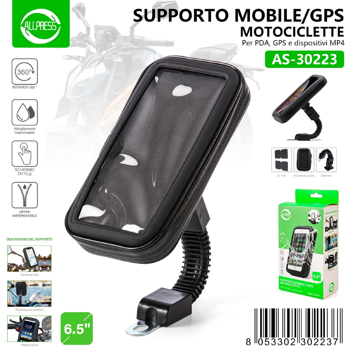Borsa impermeabile per moto