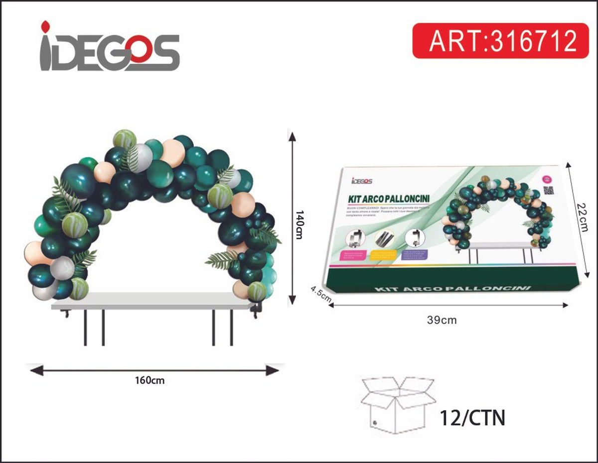 Kit arco palloncini verde foresta