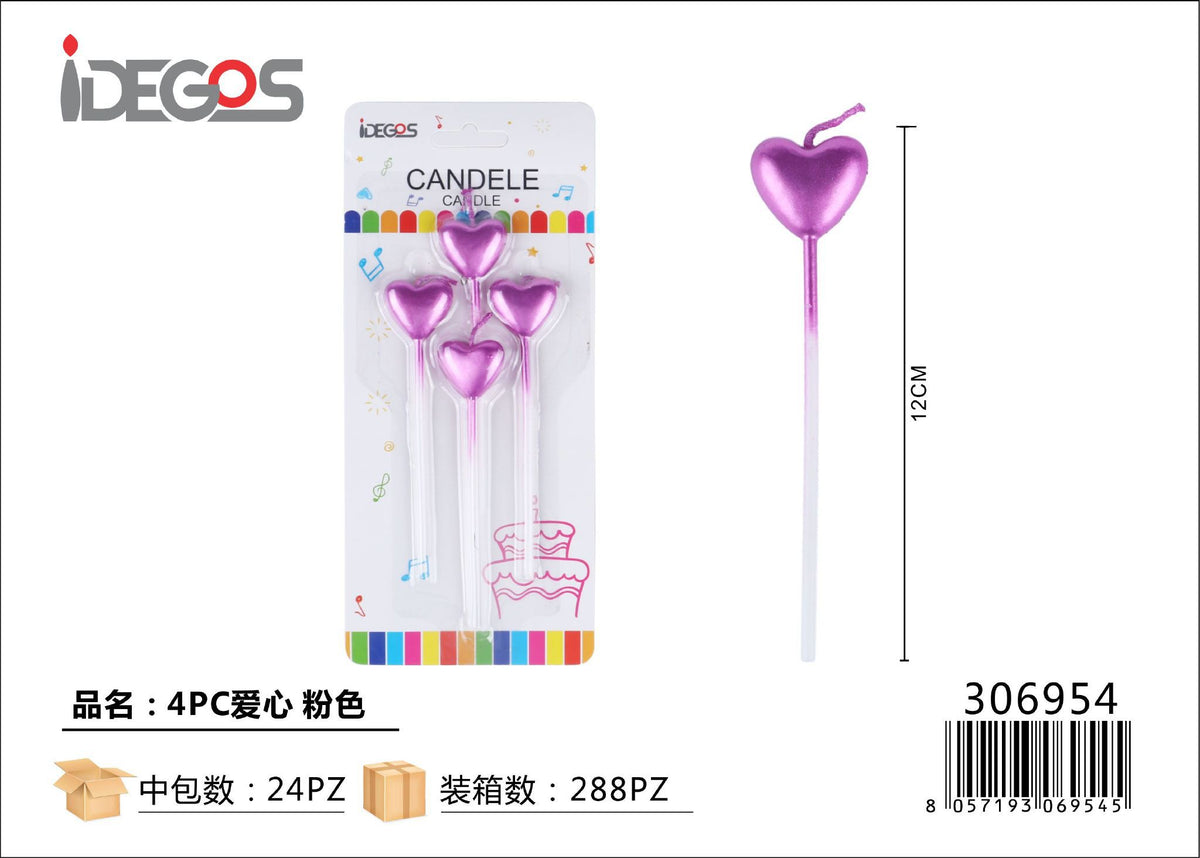Candeline a cuore, 4 pezzi