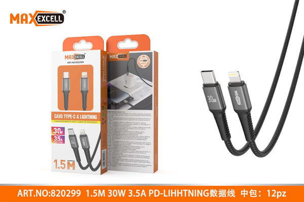 Cavo TYPE-C a LIGHTNING 1.5M 3.5A 30W