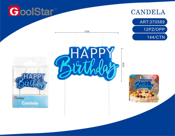 Candele happy birthday blu