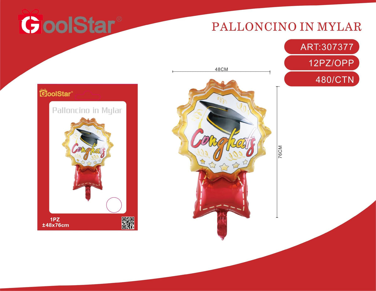 Palloncino foil Medaglia di laurea, 48 x 76 cm