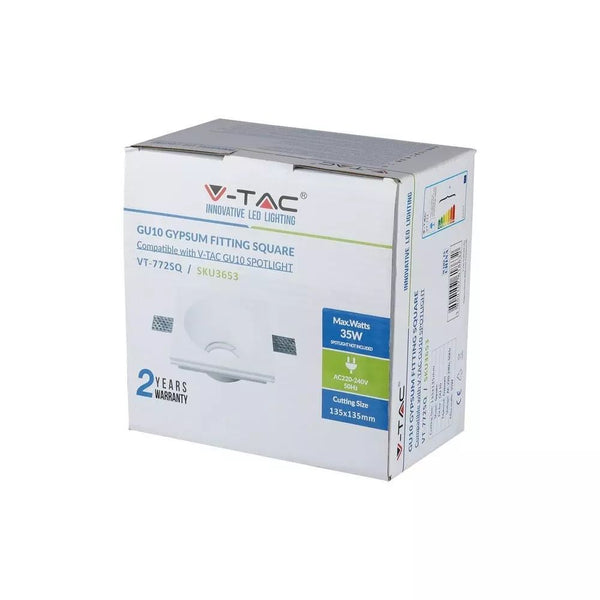 Portafaretto V-TAC GU10 in gesso con cavità rotonda