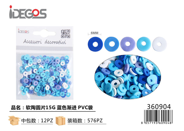 Dischetti decorativi in pasta polimerica, 15 g