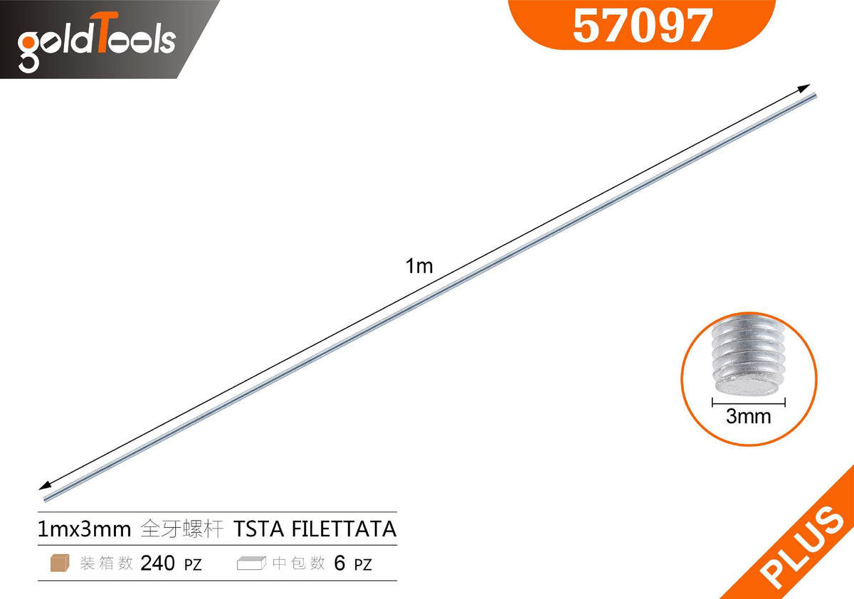 Barre interamente filettate da 1 m