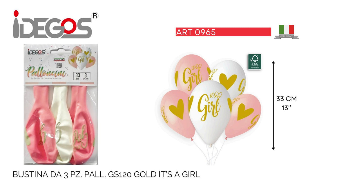 Palloncini in gomma GS120 decorativi, 3 pezzi