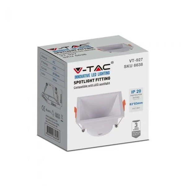 Portafaretto V-TAC GU10 quadrato bianco
