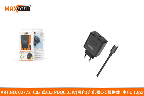 Caricatore da Muro PDQC25W con Cavo C-C