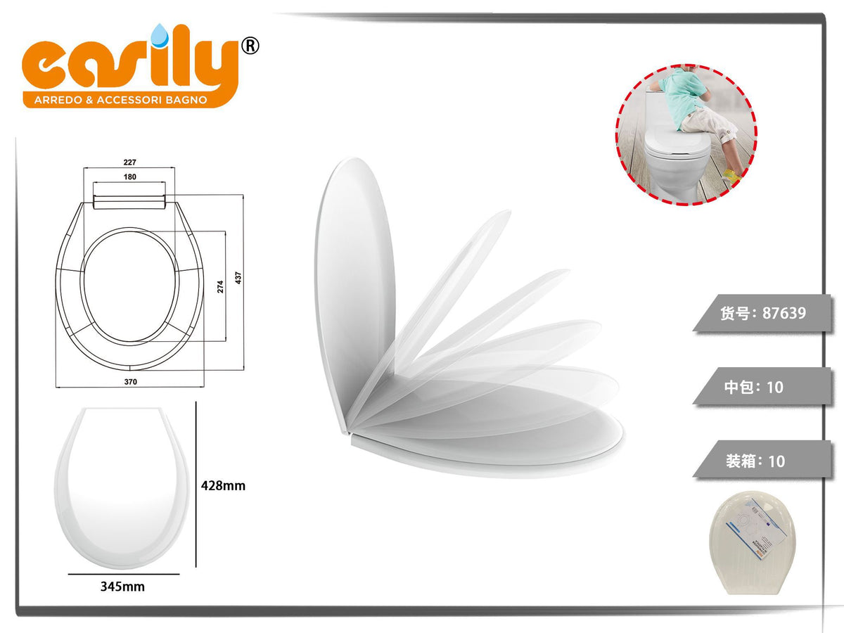 Sedile WC Lilia bianco in plastica