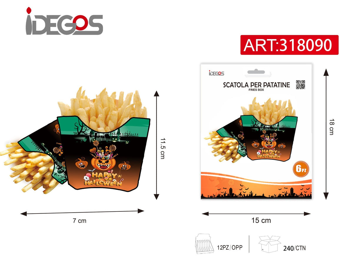 Contenitori In Carta Per Patatine Halloween 6pz