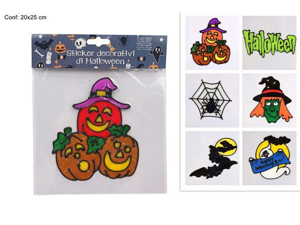 Vetrofania Halloween, soggetti assortiti da 16 cm
