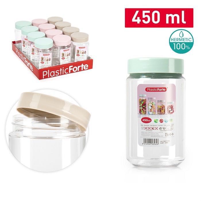 BARATTOLO MONTECARLO PLASTICA 450ML 7X7X13CM
