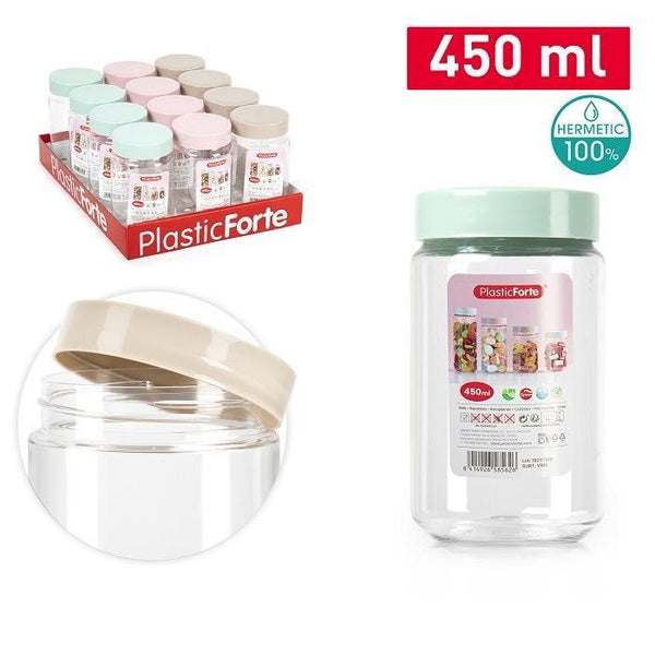BARATTOLO MONTECARLO PLASTICA 450ML 7X7X13CM