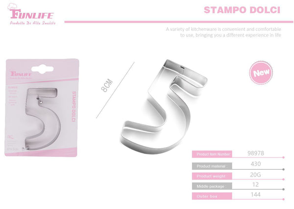 Stampo per biscotti a forma di numero 5