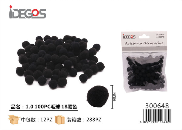 Set di 100 pompon decorativi