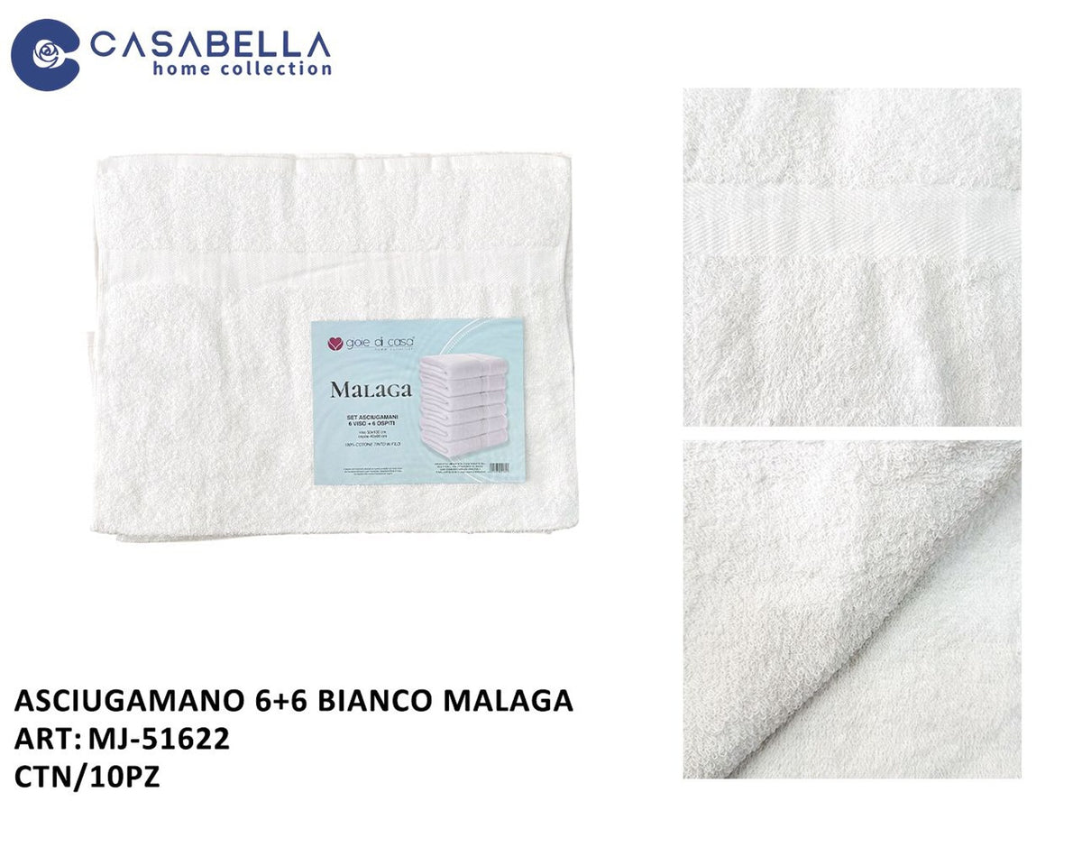 Asciugamano 6+6 Bianco Malaga