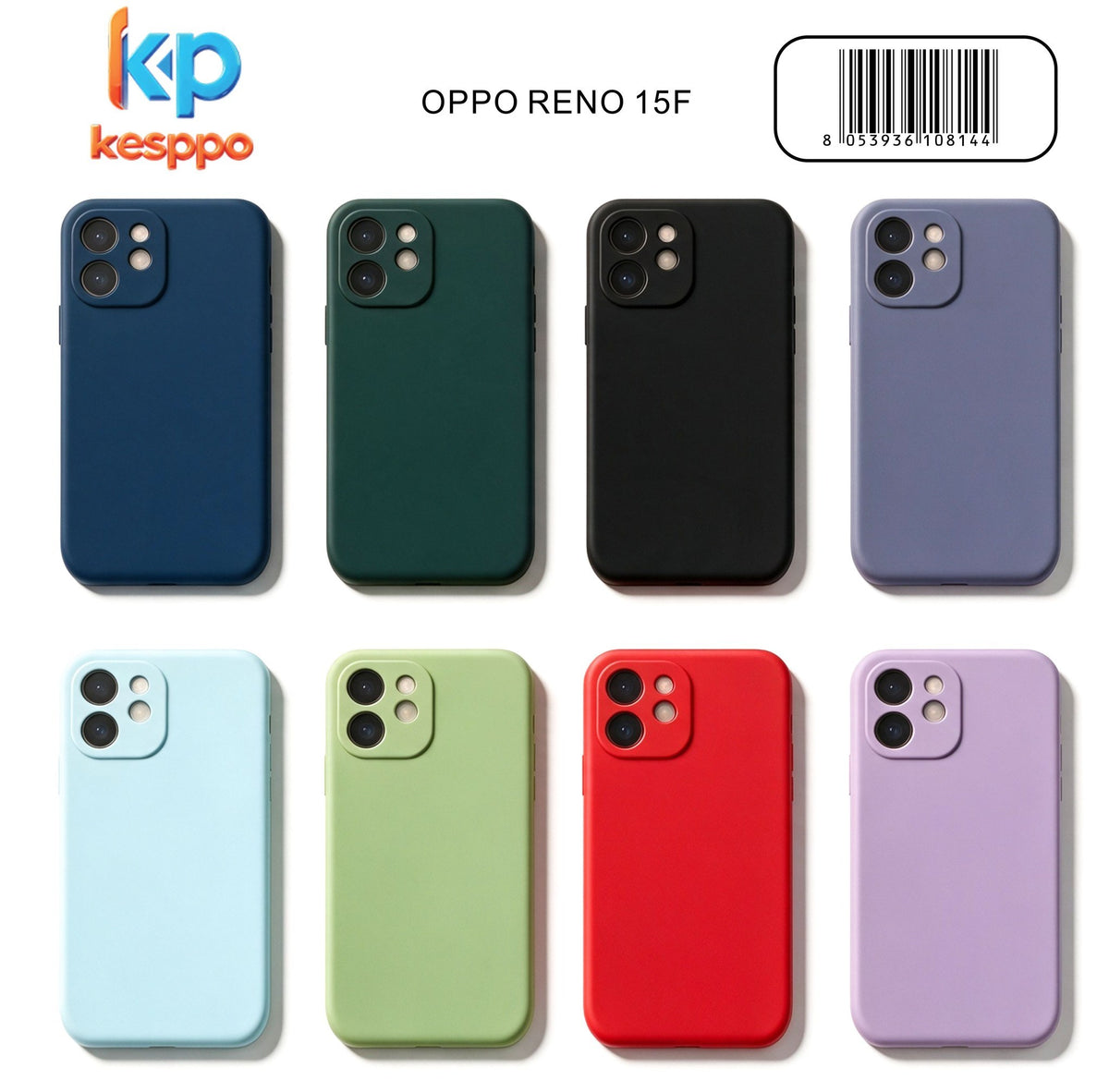 Custodia per OPPO RENO 15F – a tinta unita, in silicone, con aperture sagomate