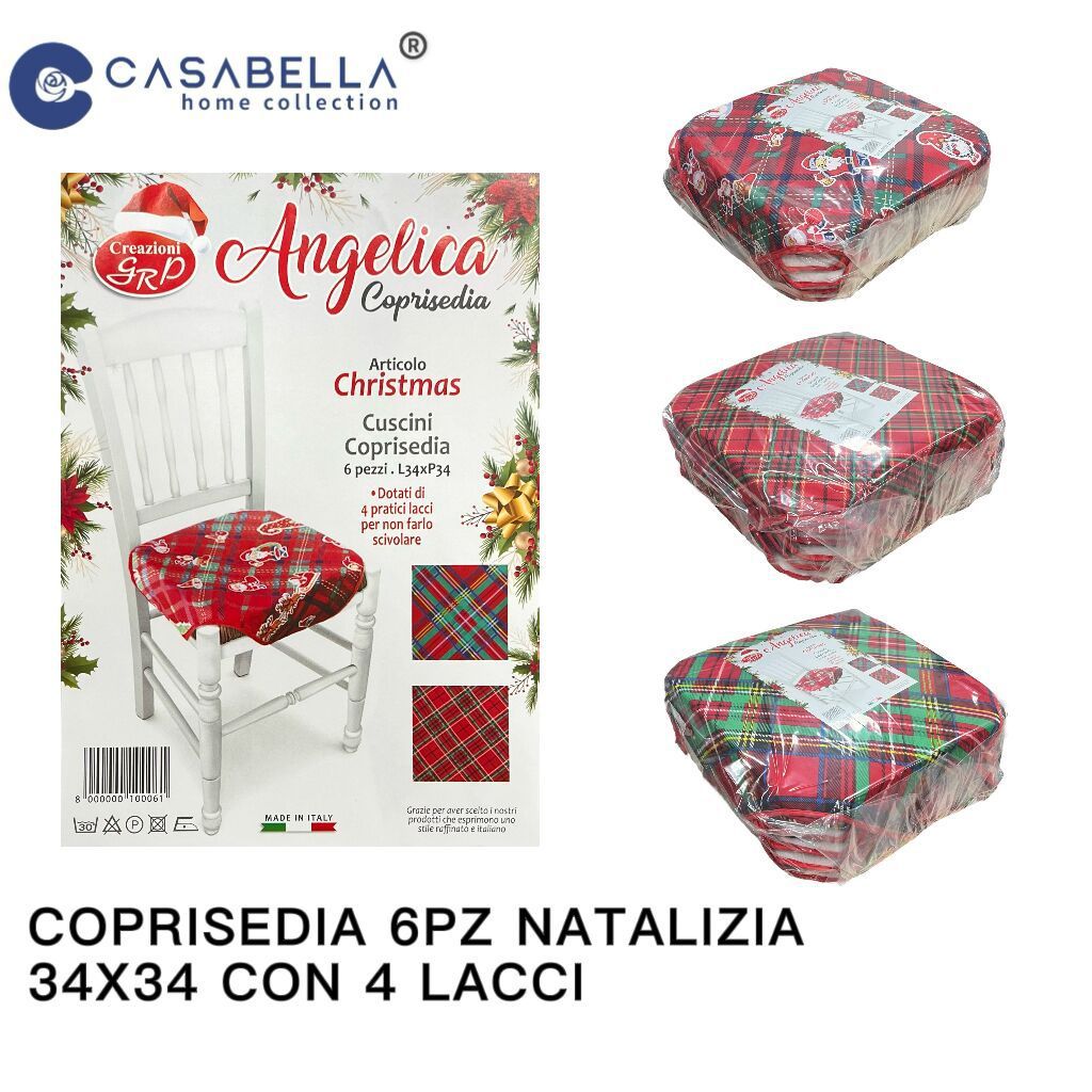 Coprisedia 6PZ Natalizia con Lacci