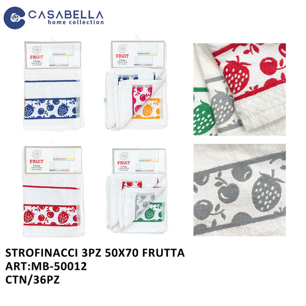 Strofinacci 3PZ 50X70 Frutta