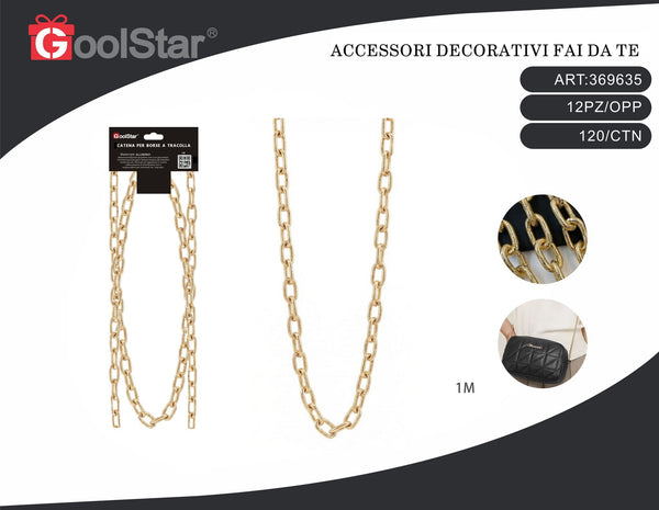Catena decorativa GoolStar FY855 in alluminio, oro, 1 m