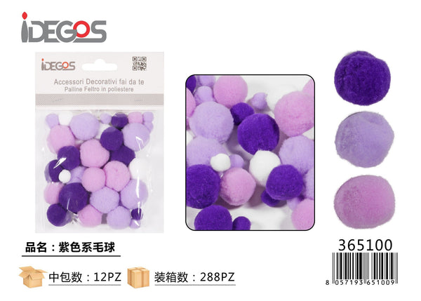 Pompon decorativi, assortimenti di colore