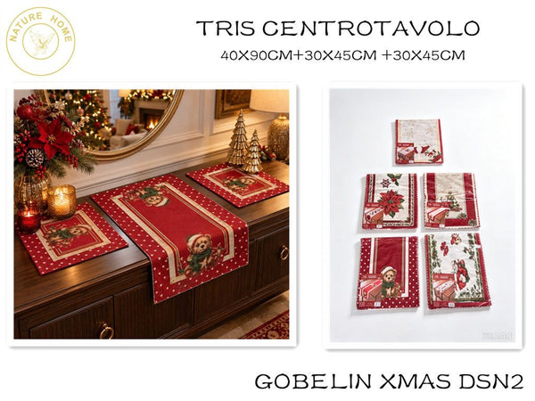Tris centrotavola natalizi Gobelin