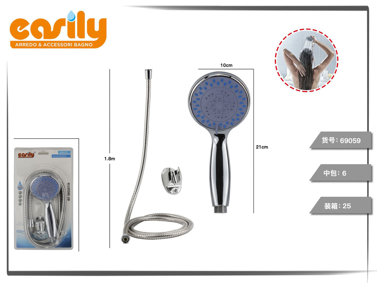 Kit doccetta con ugelli ovali blu e flessibile