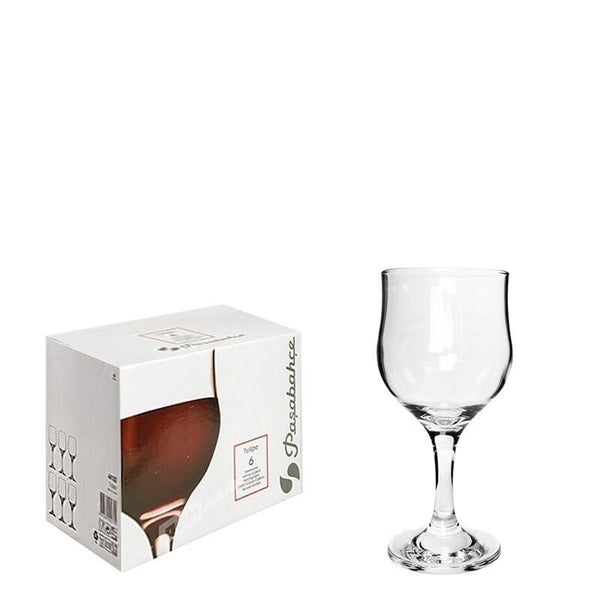 6 CALICI TULIPE VINO VETRO 25CL