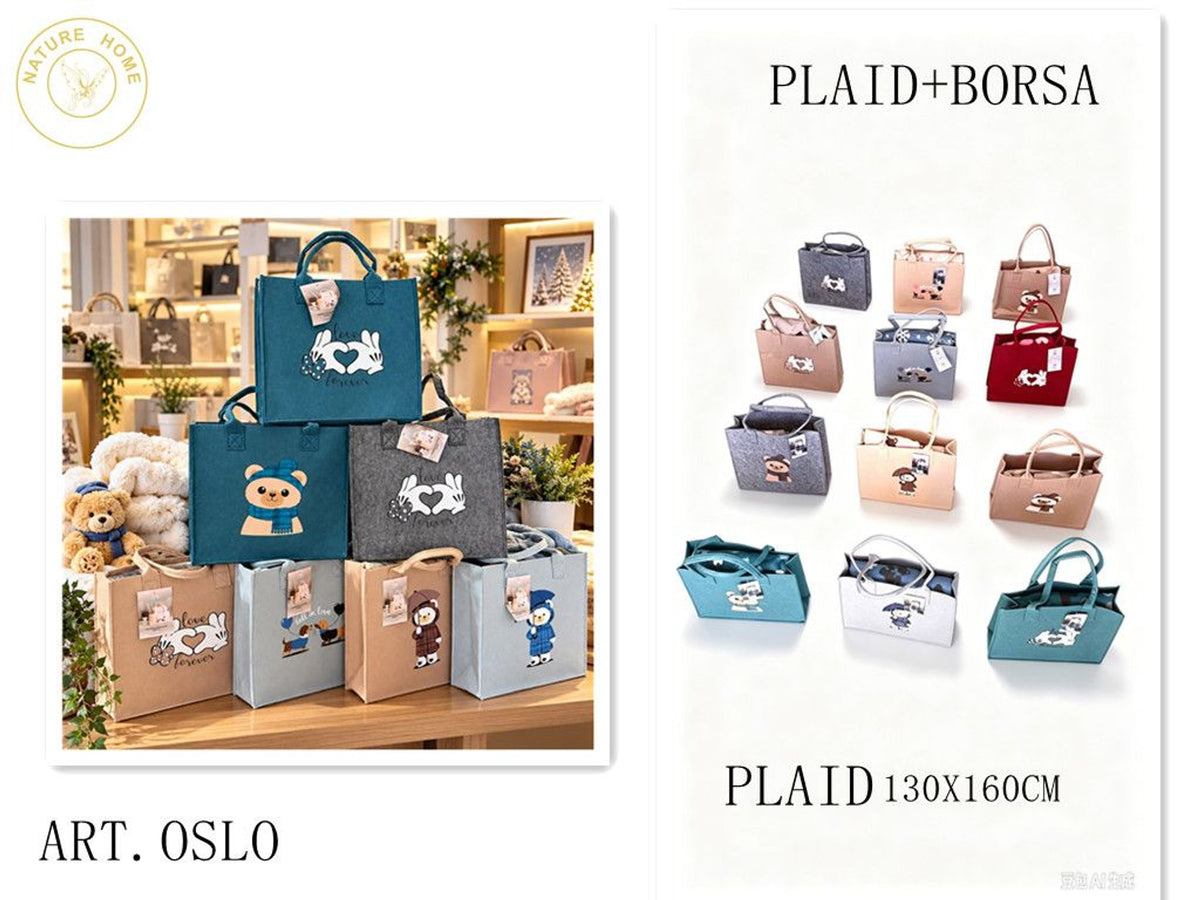 Plaid OSLO con borsa 130x160 cm