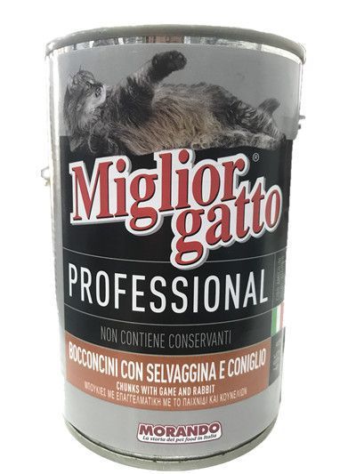 Bocconcini per gatti Migliorgatto selvaggina e coniglio 405 g