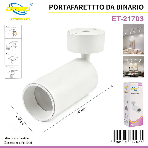 Supporto GU10 per illuminazione su binario