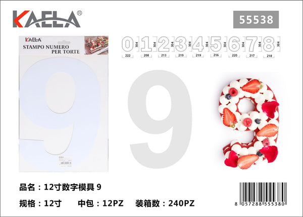Stampo per torta numero 9, 12 pollici
