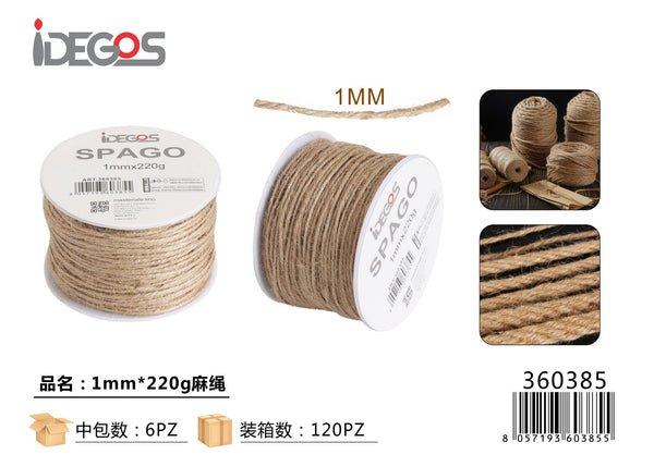 Rotolo di spago di juta, 1 mm, 220 g