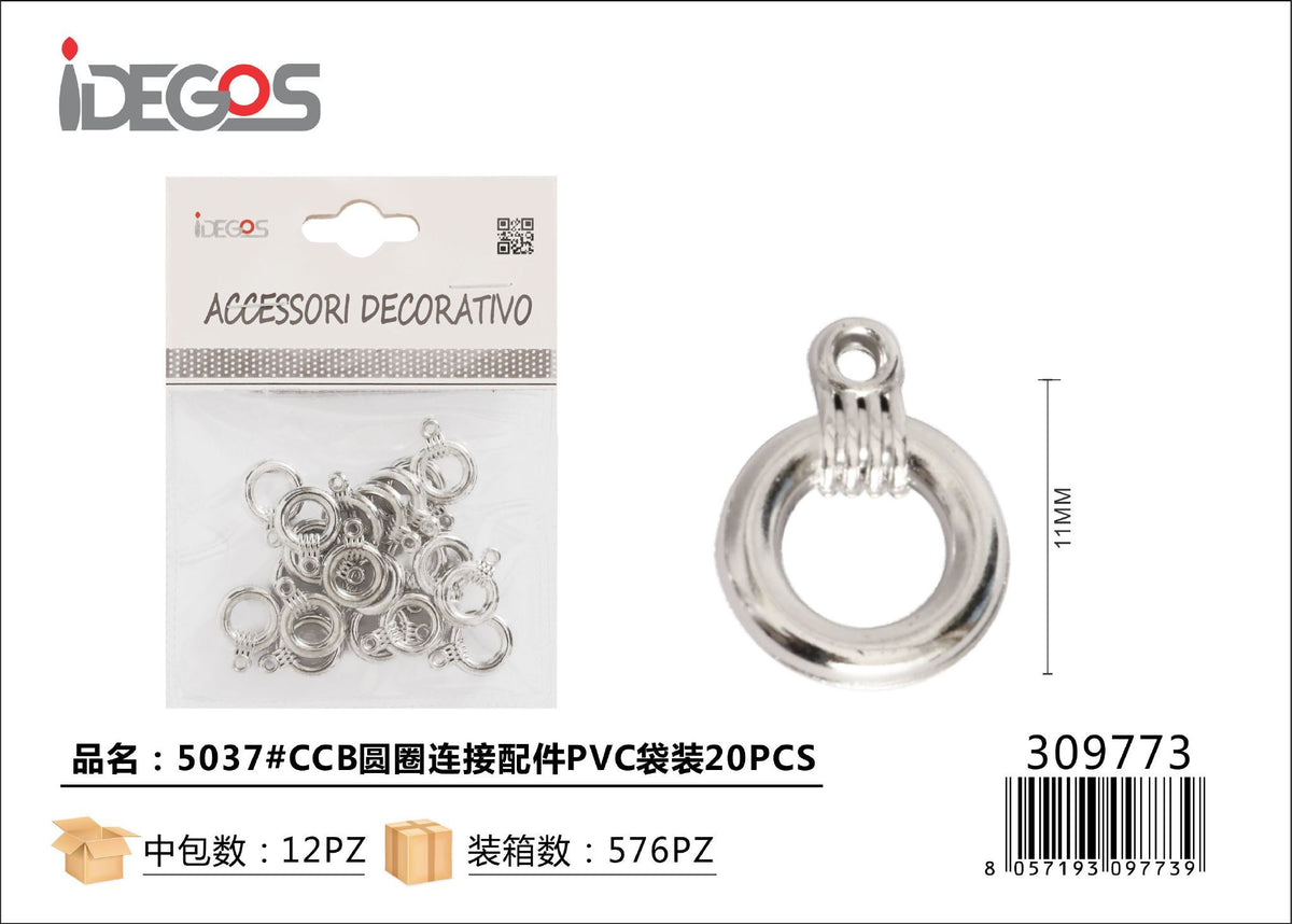 Set di 20 anelli di collegamento decorativi, modello 5037