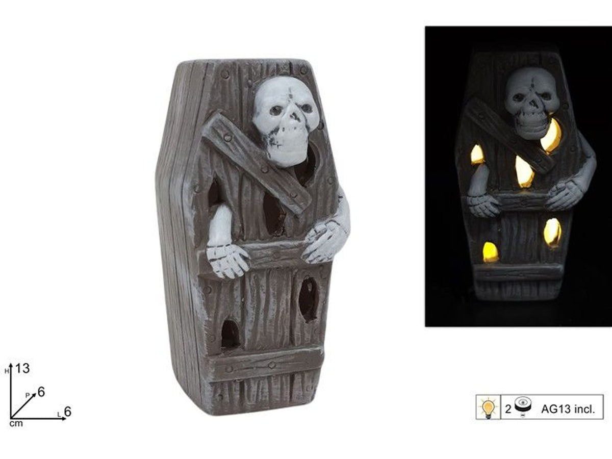 Bara decorativa con scheletro e luce 13 cm