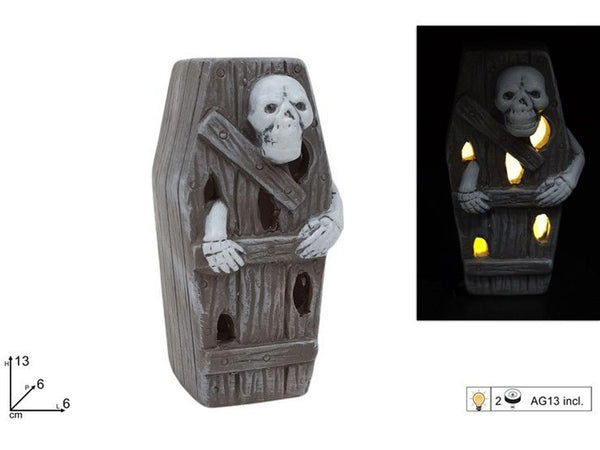 Bara decorativa con scheletro e luce 13 cm