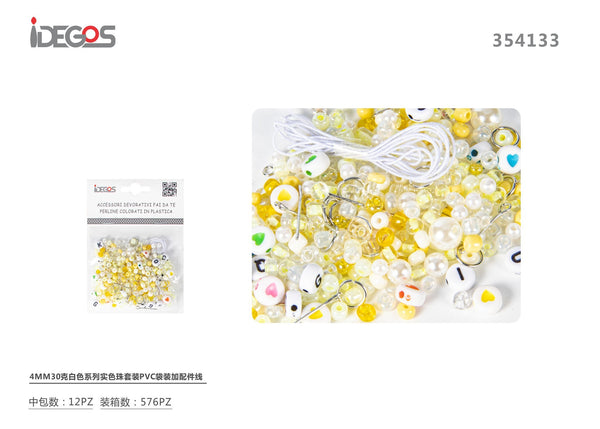 Set di perline colorate, 4 mm, 30 g