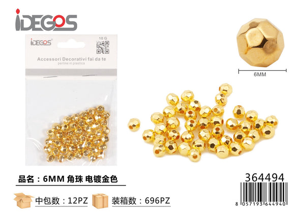 Perline sfaccettate, finitura oro