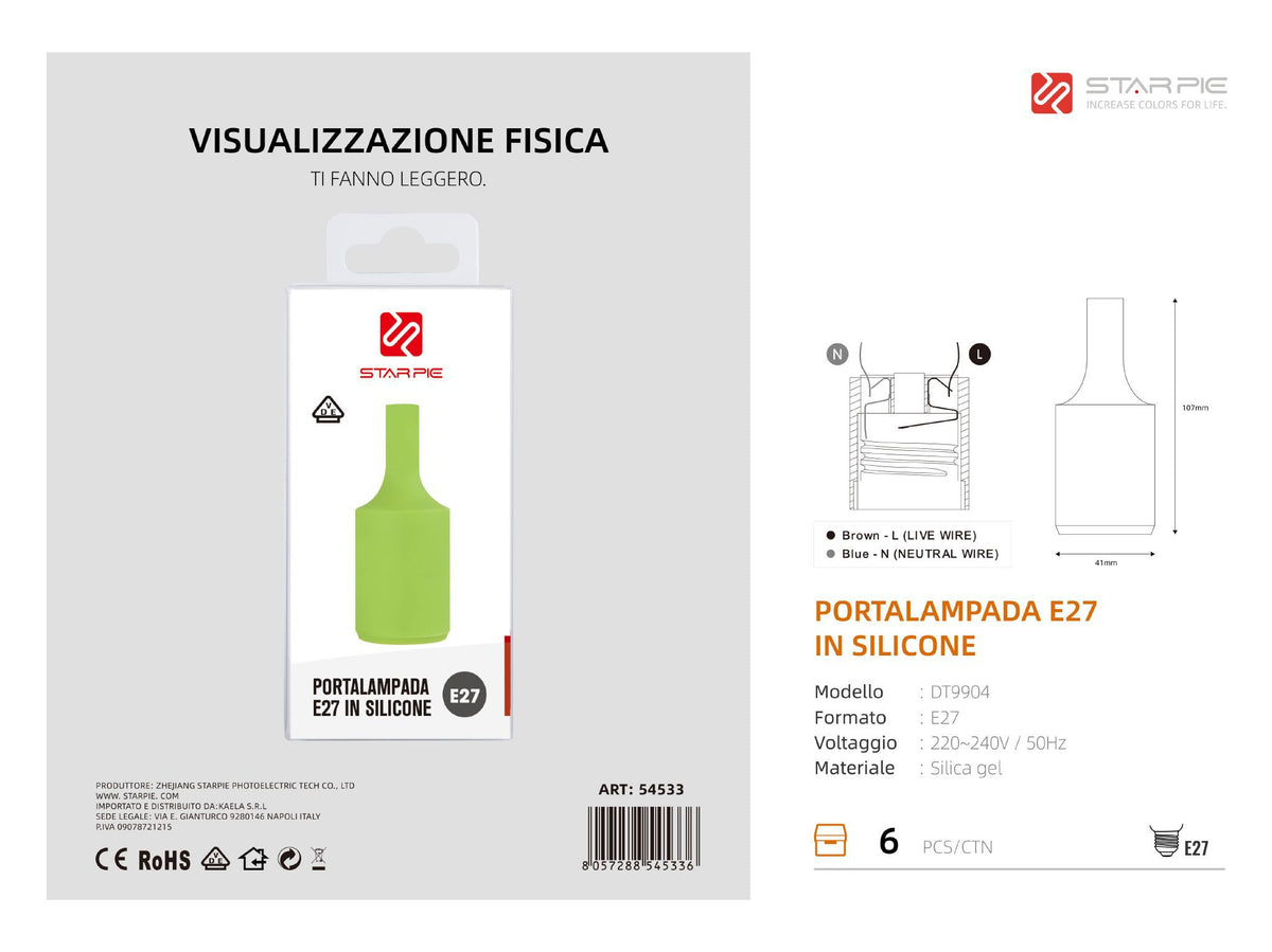 Portalampada DT9904 in silicone, verde