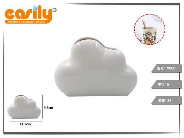 Bicchiere bagno in ceramica a nuvola