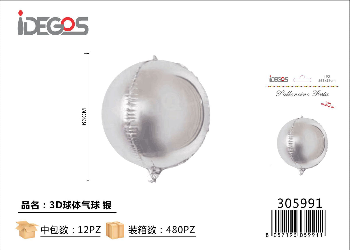 Palloncino foil rotondo 3D