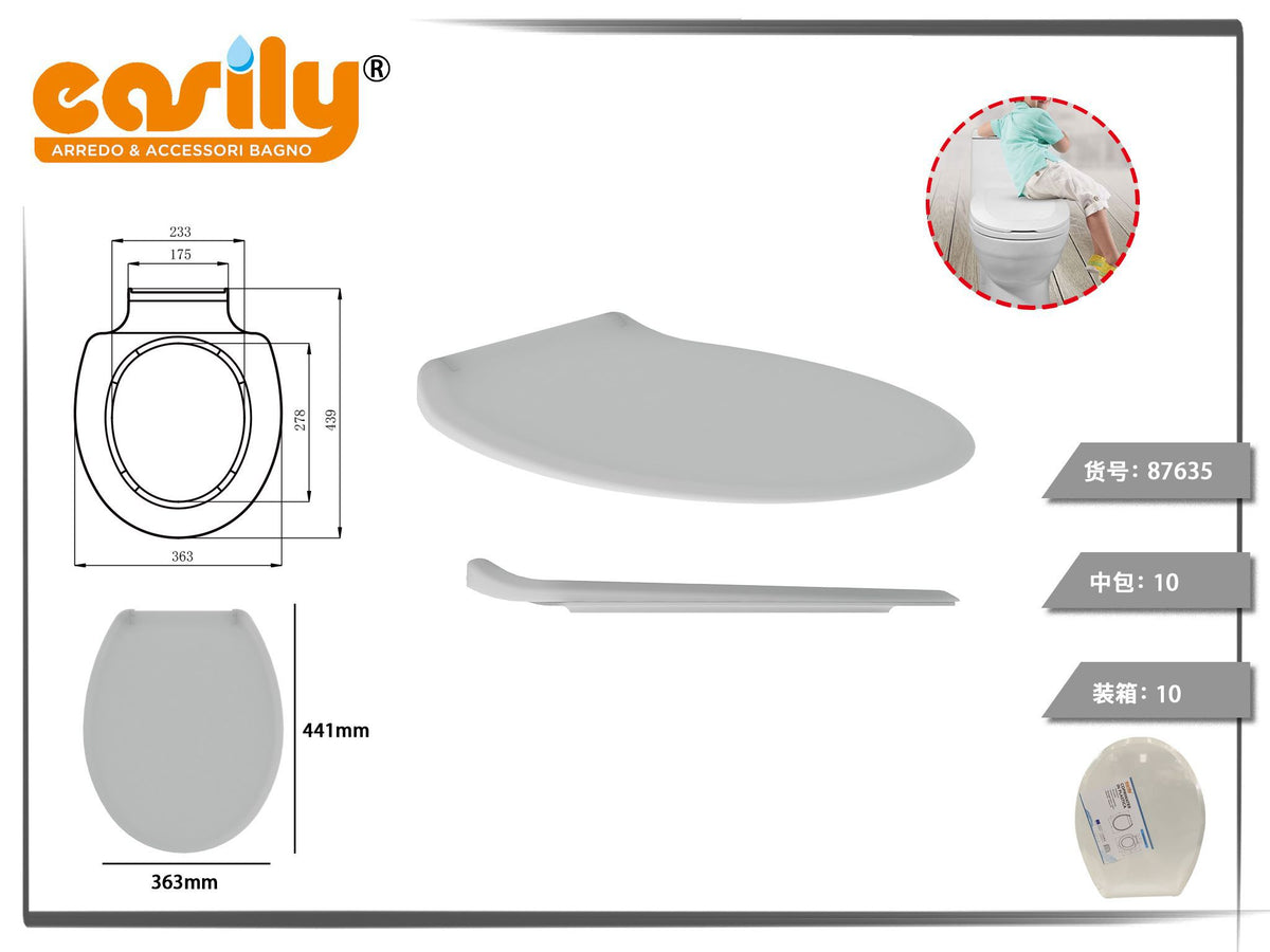 Sedile WC Lotos bianco con profilo sottile