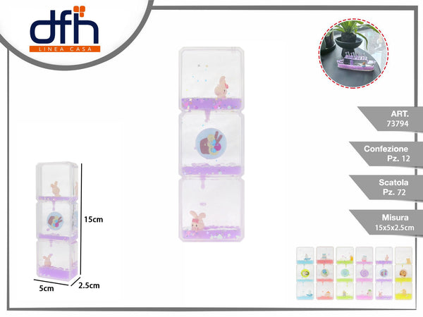 Soprammobile a gocce liquide con animaletti 15 cm
