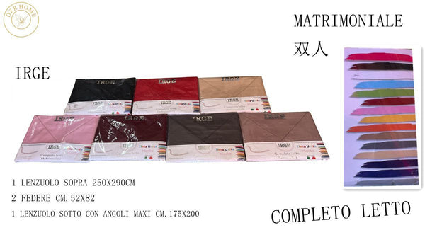 COMPLETO LETTO TINTA UNITA MATRIMONIALE